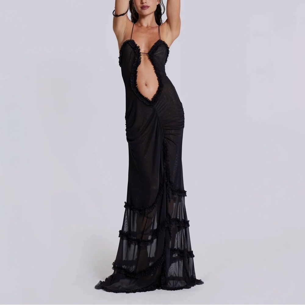 Jaded London Black Fatale Maxi Dress